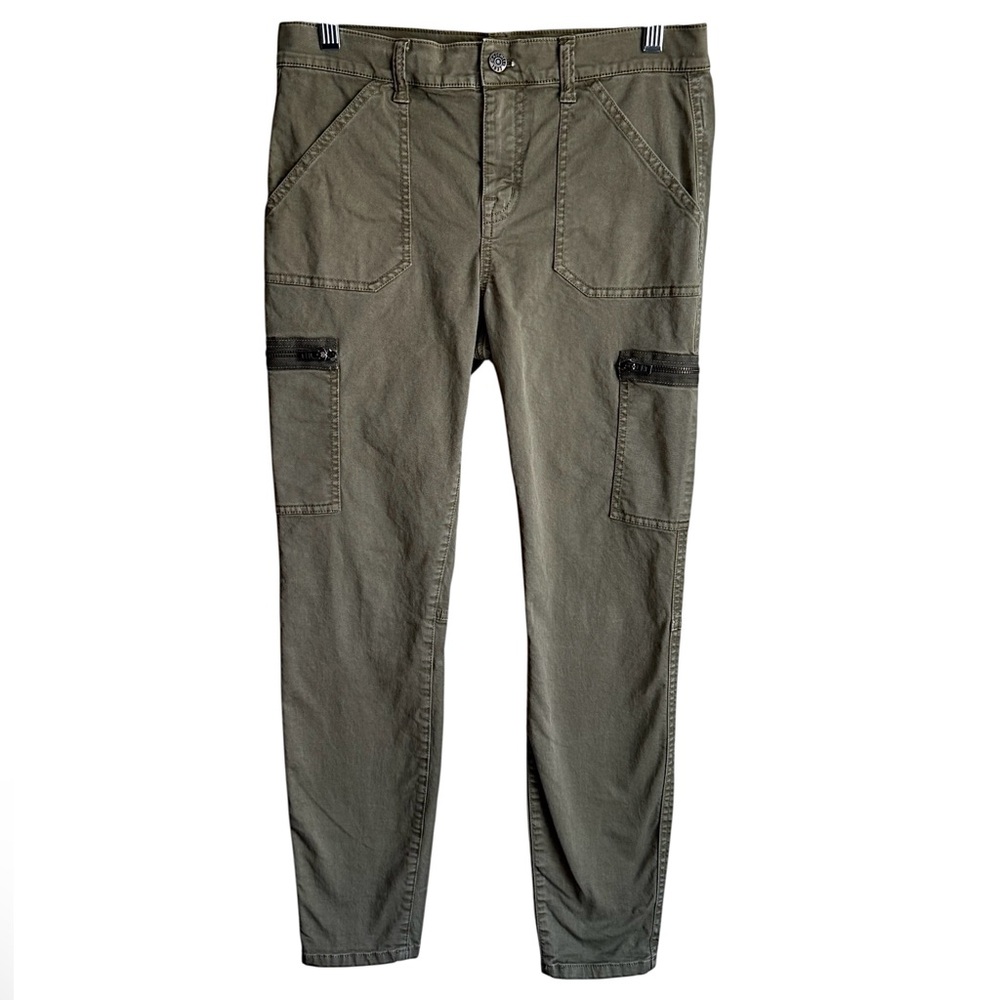 Madewell Skinny Fatigue Green Mid Rise Ankle Zip Cargo Pants Size 28